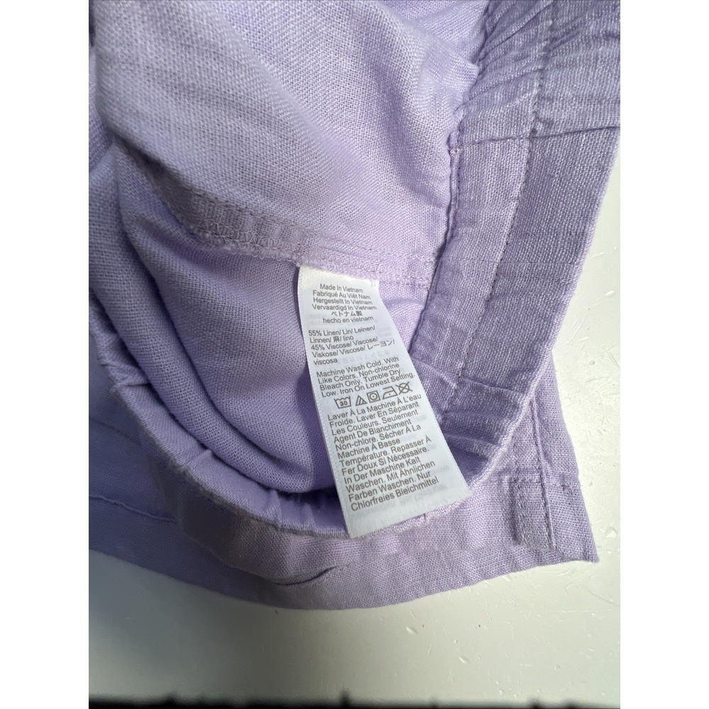 J. Crew Linen Blend Pull On Shorts Lavender  Pockets Size XL Quiet Luxury - Picture 3 of 7